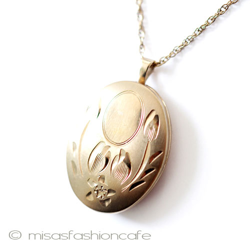 （画像用） 14Kgf　お花ロケット アンティーク　ネックレス