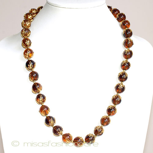 （画像用） Trifari　 トリファリ 金葉べっ甲ネックレス