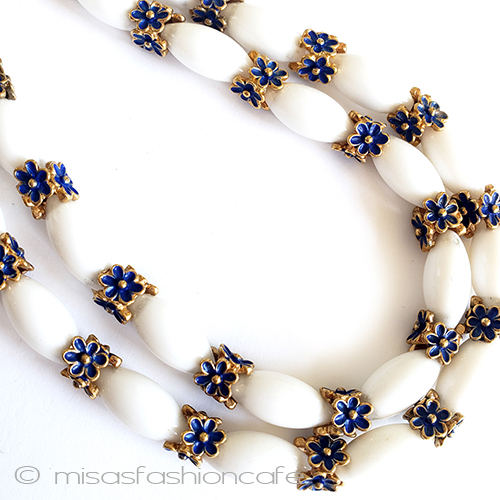 （画像用） Trifari　 トリファリ 青花２連ネックレス