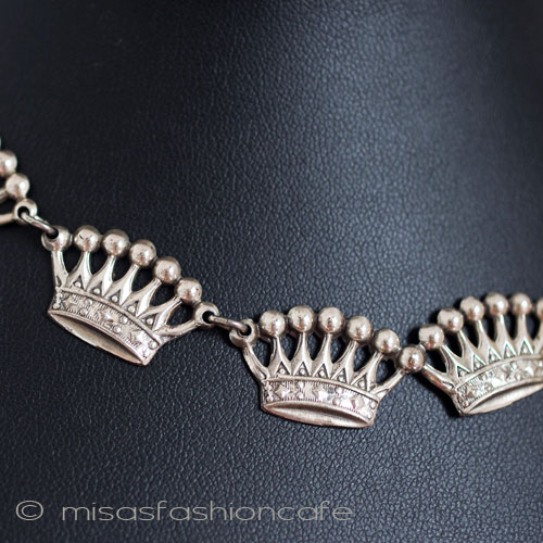 （画像用） 銀製スターリング刻印　 クラウン　ネックレス