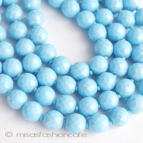 （画像用） Castlecliff ブルーガラス 豪華２連　ネックレス