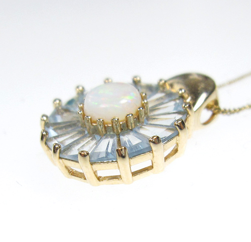 （画像用） オパール＆アクアマリン ネックレス