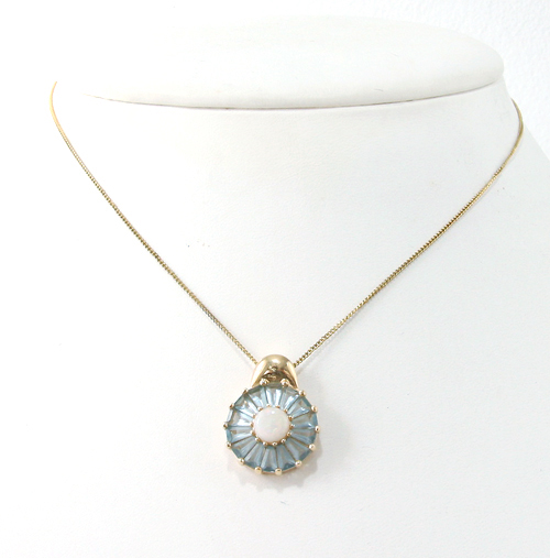 （画像用） オパール＆アクアマリン ネックレス