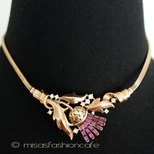 （画像用） Trifari　トリファリ 希少 アザミの花　ネックレス