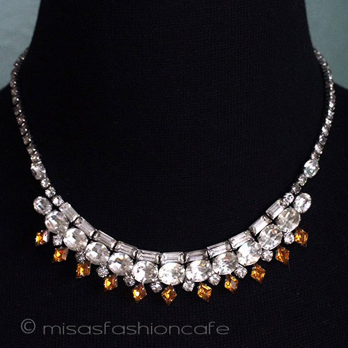 （画像用） アンティークネックレス プロング　クリスタル