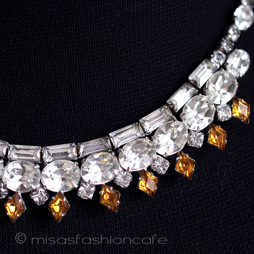 （画像用） アンティークネックレス プロング　クリスタル