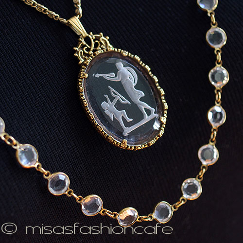 （画像用） GoldetteNY　ネックレス クリスタル2連カメオ