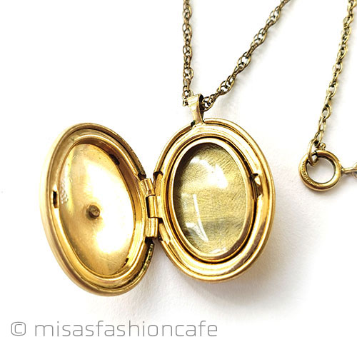 （画像用） 14Kgf　ローズ花ロケット アンティーク　ネックレス