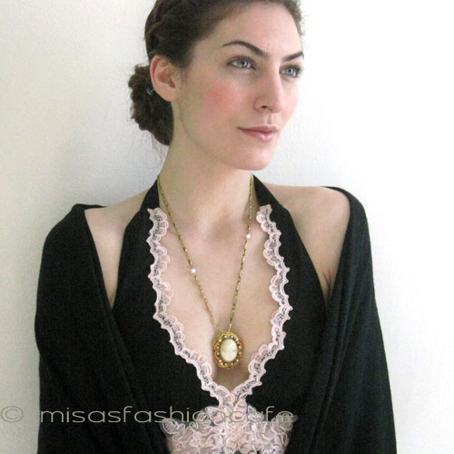 （画像用） Florenza シェルカメオ ネックレス兼ブローチ