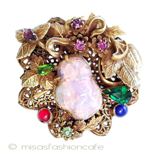 （画像用） アンティーク　フローラル ブローチ兼ペンダント