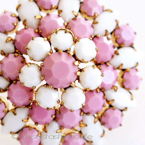 （画像用） Austriaオーストリア製 ピンク＆ミルクガラス