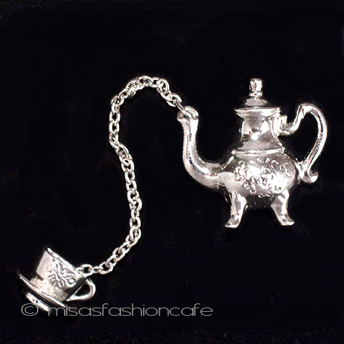 （画像用） カップ＆ソーサー＆ポット 午後の紅茶　ブローチ