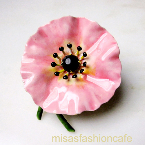 （画像用） Original By Robert ポピーの花　ブローチ