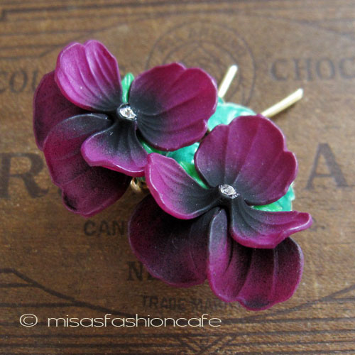 （画像用） パンジー・すみれ　ブローチ