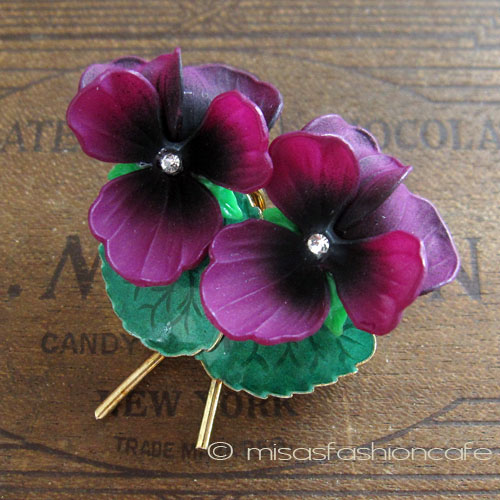 （画像用） パンジー・すみれ　ブローチ