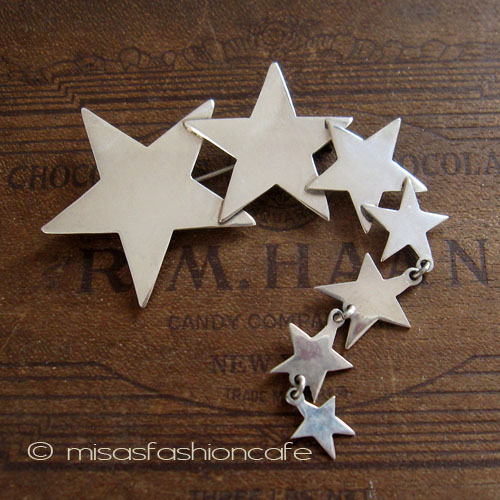 （画像用） 925スターリングシルバー製 　流れ星　ブローチ