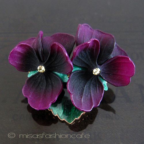（画像用） パンジー・すみれ ブローチ