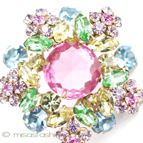 （画像用） Regency　リージェンシー クリスタル花　ブローチ