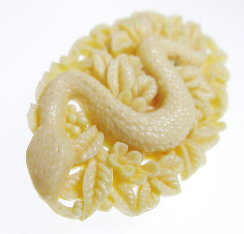 （画像用） 蛇と花畑　ブローチ