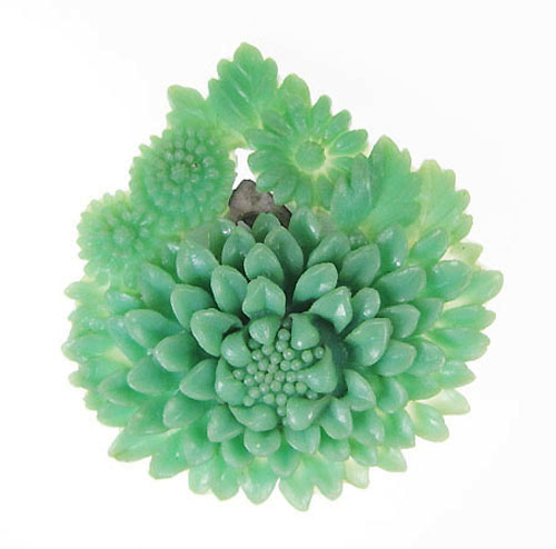 （画像用） フラワー　カメオ　 セルロイド　ブローチ