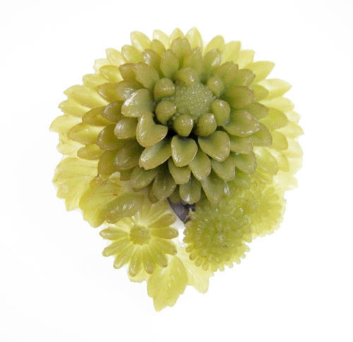 （画像用） フラワー　カメオ　 セルロイド　ブローチ