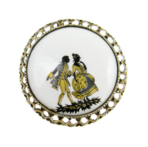 （画像用） ポーセラーツ　陶器 ブローチ兼ペンダント