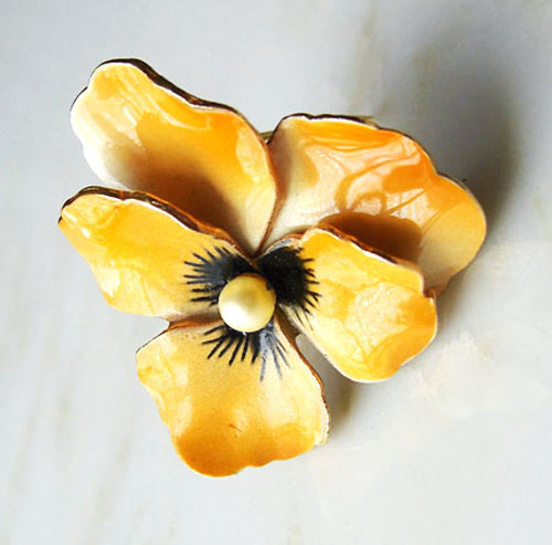 （画像用） ブローチ　パンジー・すみれ