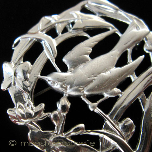 （画像用） Sterling925 銀製　鳥 ブローチ兼ペンダント