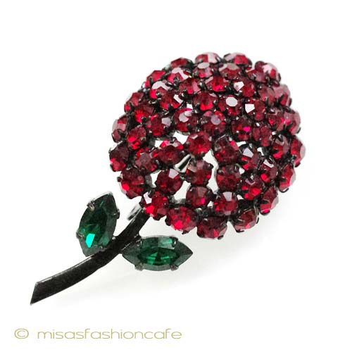 （画像用） Austria　オーストリア製 ストロベリー苺ブローチ