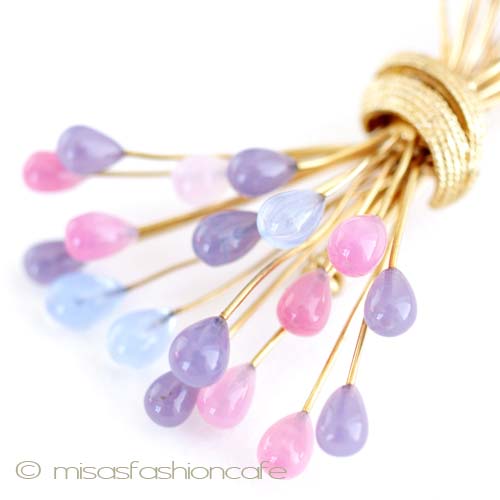 （画像用） Ｃｏｒｏｃｒａｆｔ　ブローチ 　アートガラス・リボン