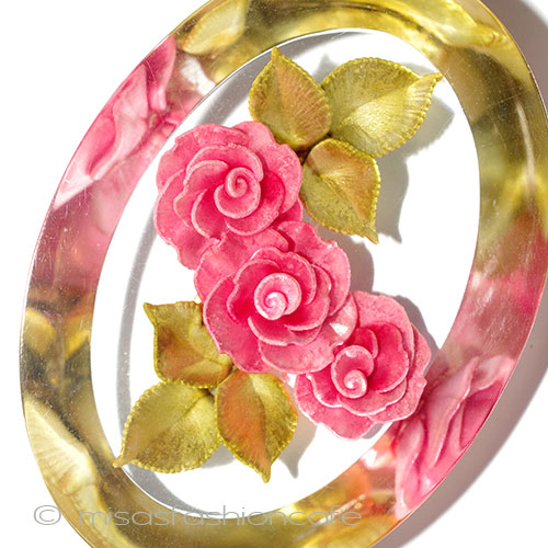 （画像用） アンティーク　ブローチ カーヴィング・ローズ