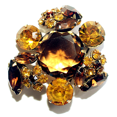 （画像用） Regency　リージェンシー クリスタル花　ブローチ