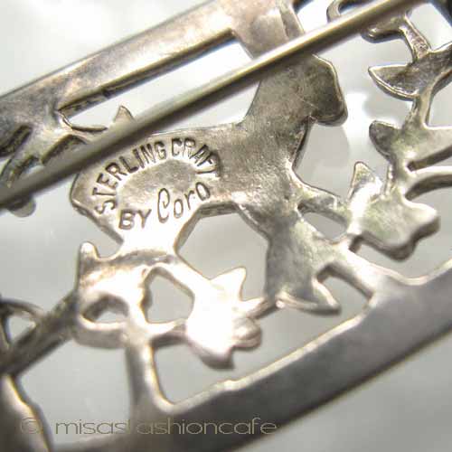 （画像用） スターリングシルバー銀製 Coroバンビ鹿ブローチ