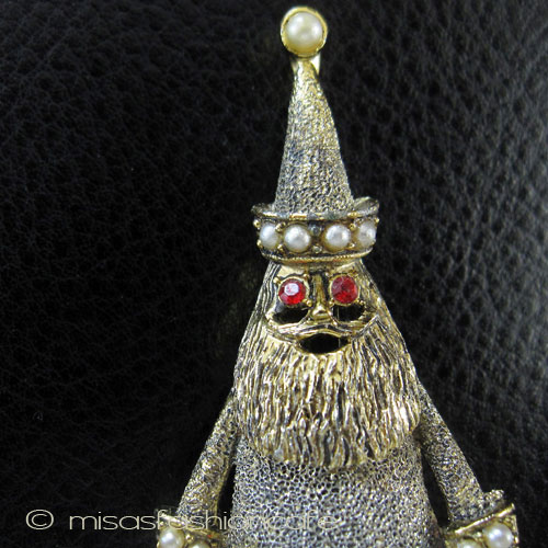 （画像用） Hollycraft刻印 ブローチ　 パールRS　サンタ