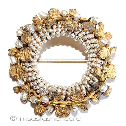 （画像用） ミリアムハスケル　お花 バロックパール ブローチ