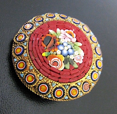 （画像用） 伊製 モザイク ブローチ