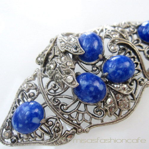 （画像用） ガラス銀葉　ブローチ