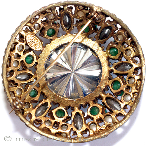 （画像用） Regencyリージェンシー パール＆ガラスブローチ