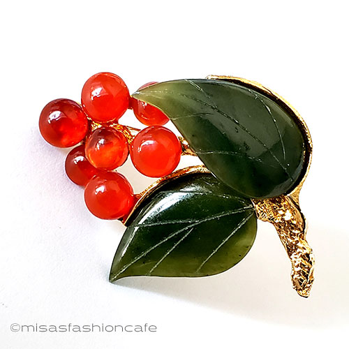 （画像用） SWOBODA　スワボダ 天然石の花ブローチ