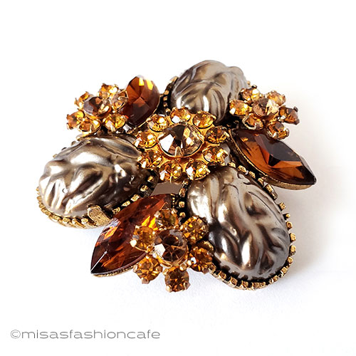 （画像用） ヴィンテージジュエリー バロックパール花ブローチ