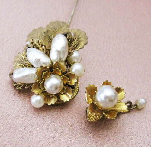 （画像用） Miriam Haskell ミリアムハスケル ブローチ