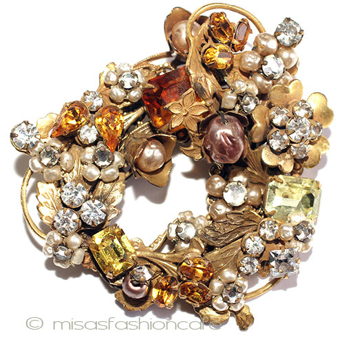 （画像用） バロックパール＆RSの花 ブローチ兼ペンダント