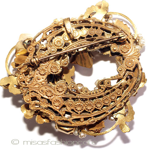 （画像用） バロックパール＆RSの花 ブローチ兼ペンダント