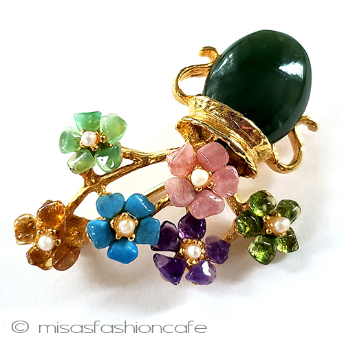 （画像用） ＳＷＯＢＯＤＡ・スワボダ 真珠・天然石の花瓶ブローチ