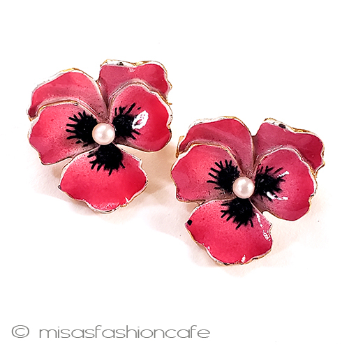 （画像用） すみれパールフラワー ２個ブローチのセット