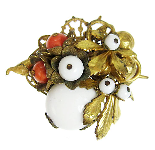 （画像用） スタンレーハグラー刻印 Hagler NYC 花ブローチ