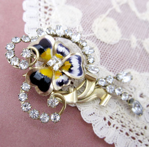 （画像用） 14Kgfスミレのお花 ペンダント兼ブローチ