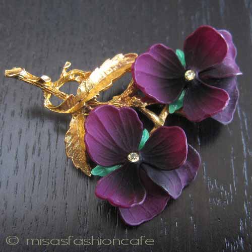 （画像用） ヴィンテージジュエリー パンジーすみれブローチ