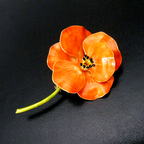 （画像用） Original By Robert ポピーのお花ブローチ