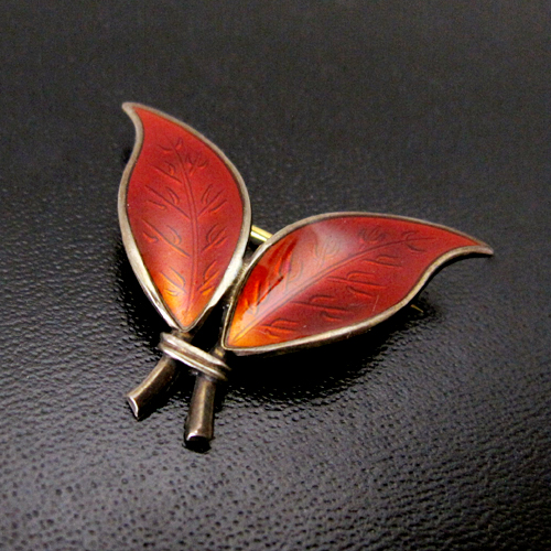 （画像用） ノルウェイ製　エナメル Sterling銀製ブローチ